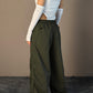 Olive Flared Parachute Pants 