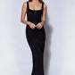 Callie Fishtail Maxi Black Dress 