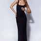 Callie Fishtail Maxi Black Dress 