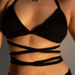 Black Tie Up Rib Bralette 