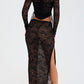 Romance Black Lace Maxi Skirt & Cut Out Top Set 