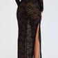 Romance Black Lace Maxi Skirt & Cut Out Top Set 