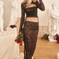 Romance Black Lace Maxi Skirt & Cut Out Top Set 