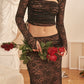 Romance Black Lace Maxi Skirt & Cut Out Top Set 