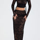 Romance Black Lace Maxi Skirt & Cut Out Top Set 