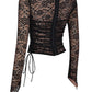 Romance Black Lace Maxi Skirt & Cut Out Top Set 