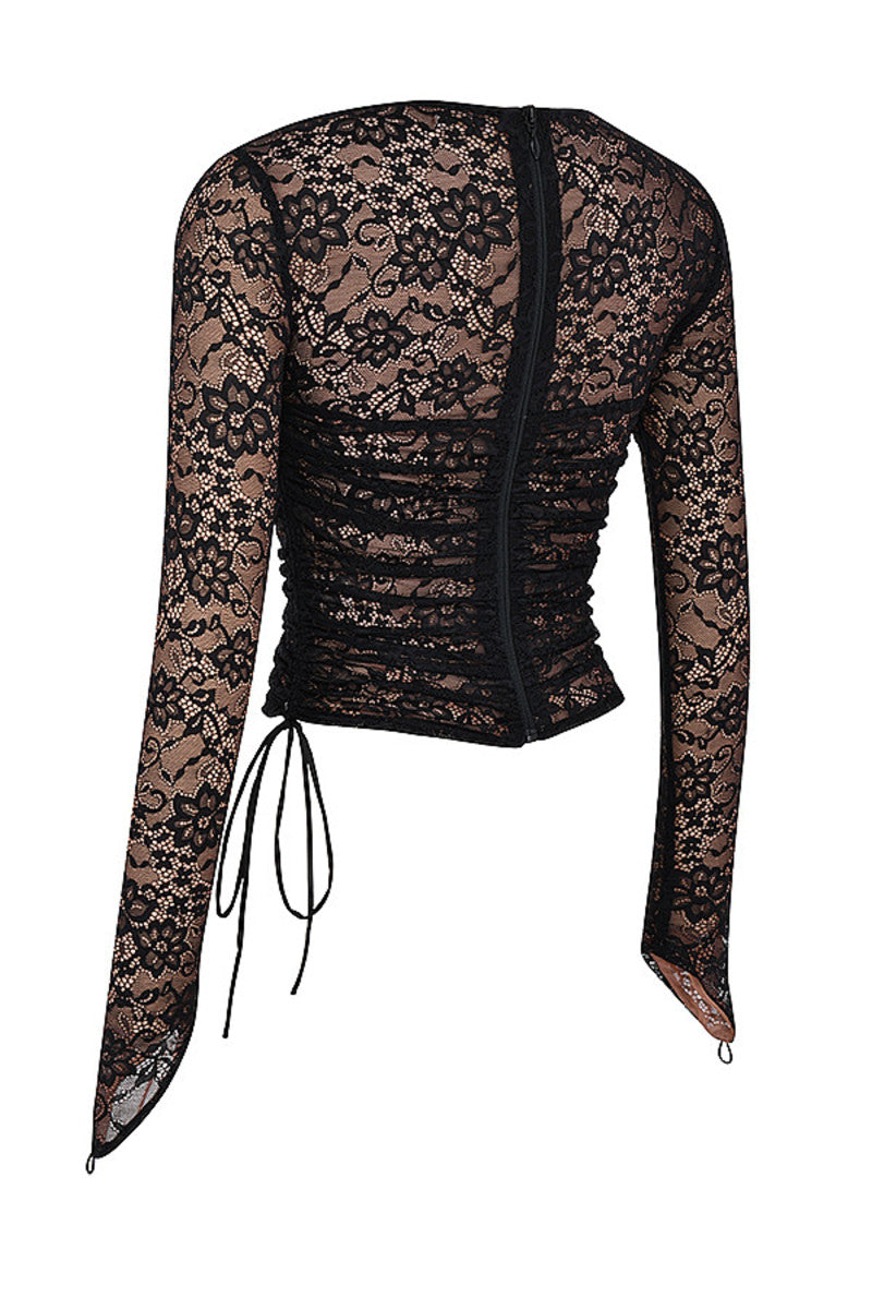 Romance Black Lace Maxi Skirt & Cut Out Top Set 