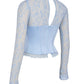 Temptation Hazy Blue Mini Skirt & Lace Corset Top Set 