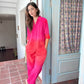 The Alia Set - Shaded Cotton Linen 2 Piece Set Pink Orange Shaded