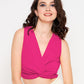 Cotton Stretchable Knotted Short Top Pink