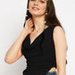 Cotton Stretchable Draped Crop Top Black