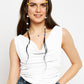 Cotton Stretchable Draped Crop Top White