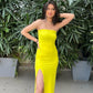 Bumblebee Slit Dress YELLOW