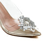 Rhinestone Diamond Broach Heels - Gold 