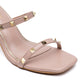 Studded Strap Sandals - Nude 