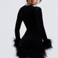 Larissa black trimmed velvet dress